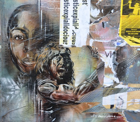 A couple, man and woman, portraits by Paul Don Smith, street art 