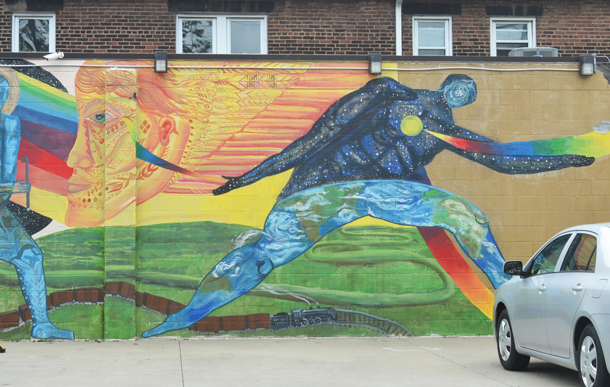 part of a mural by Nick Mann in Cleveland