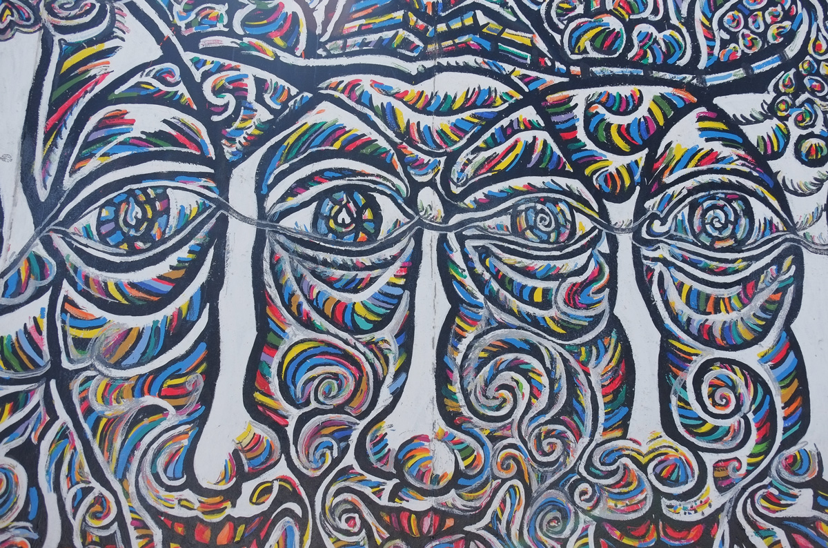 part of a mural on Berlin Wall, Eastside gallery