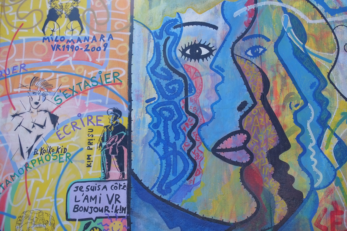 part of a mural on Berlin Wall, Eastside gallery