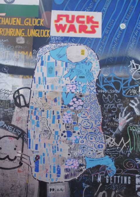 part of a mural on Berlin Wall, Eastside gallery