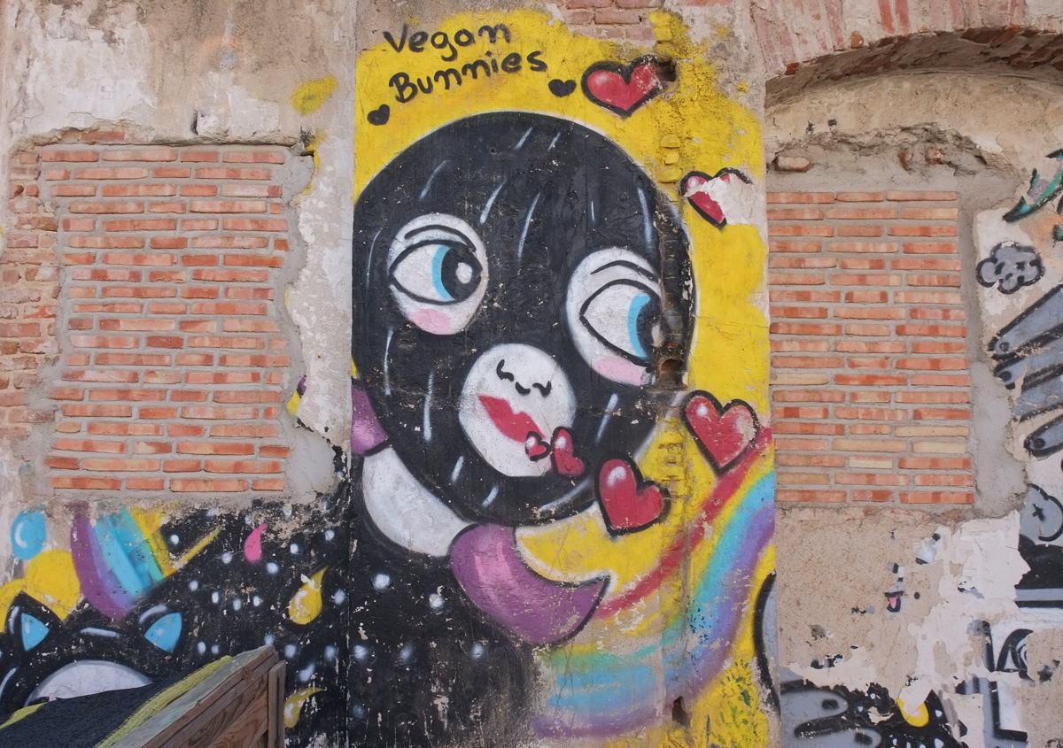 vegan bunnies street art 