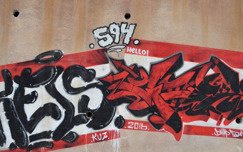 part of a series of hello my name is name tag based street art