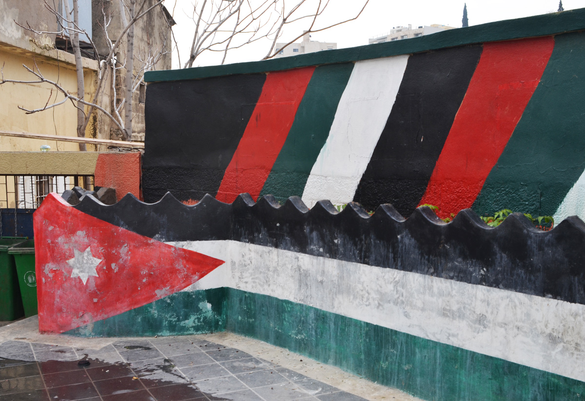 street art based on the Jordanian flag
