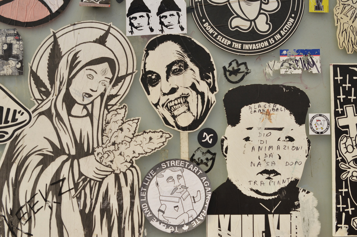 black and white paste ups