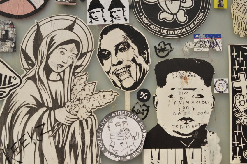 black and white paste ups