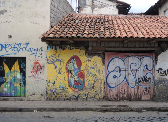 street art and graffiti on an abandoned building in Guayaquil Ecuador 