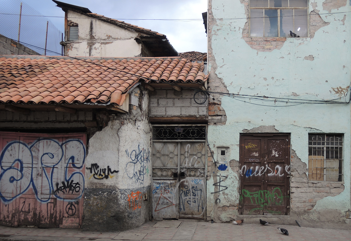 graffiti on an old house