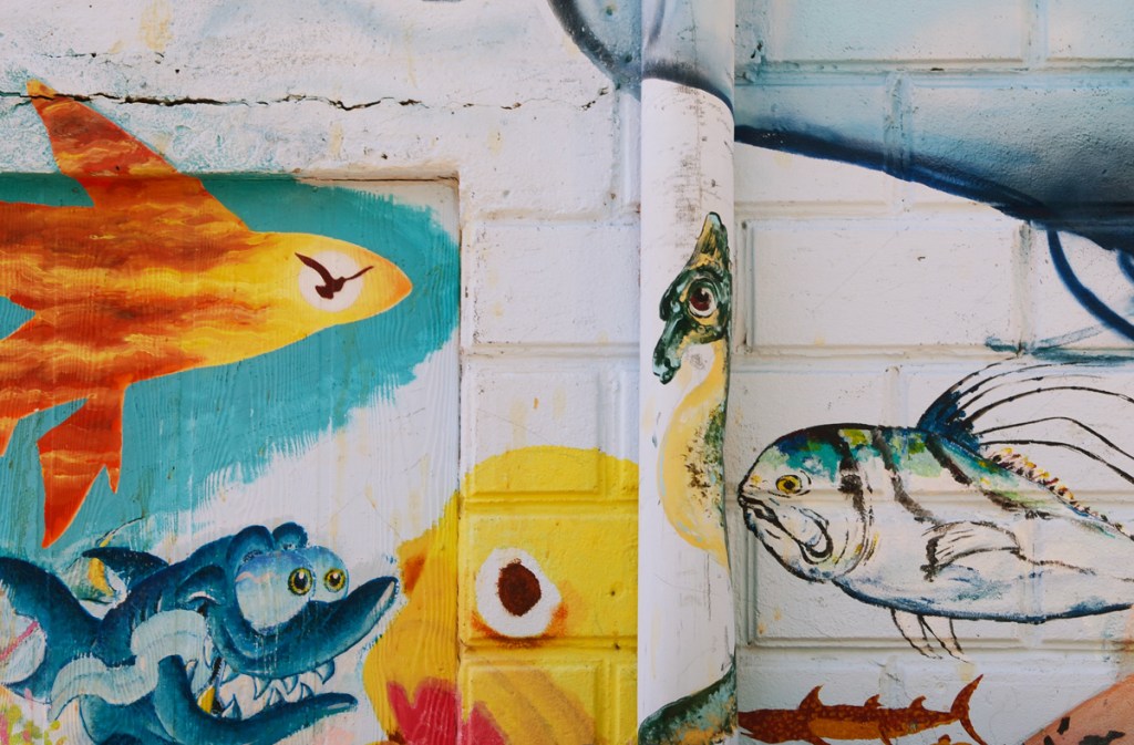 part of a mural with fish