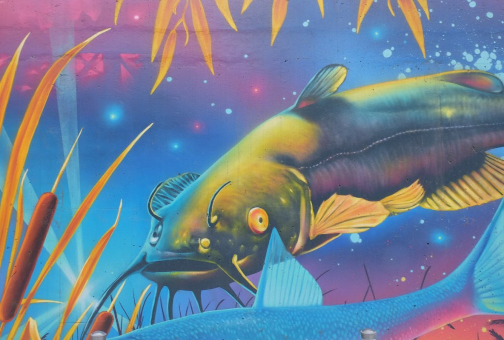 part of mural by Nick Sweetman, Along the Riverbank