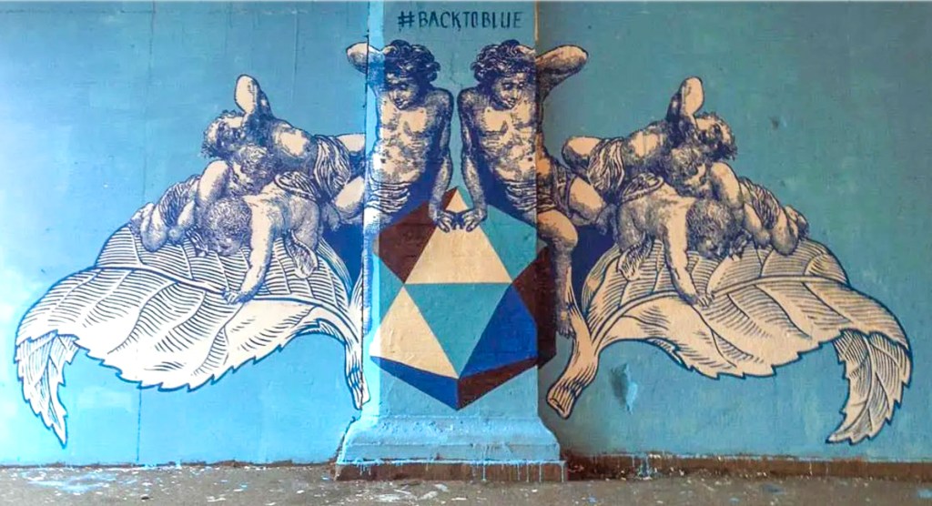 Luca Maleonte mural #BacktoBlue from Widewalls site