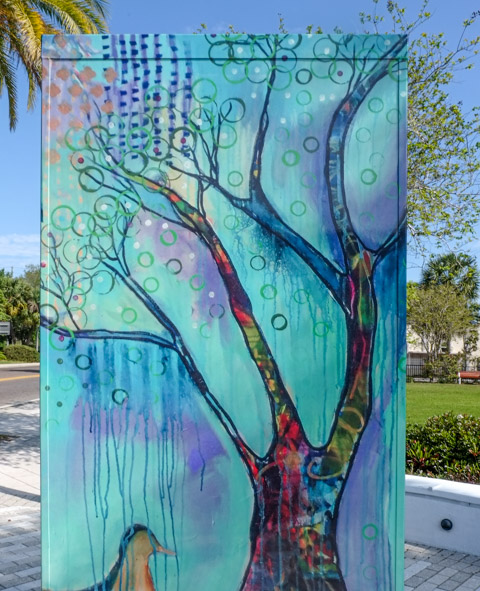 paintings on sidewalk box