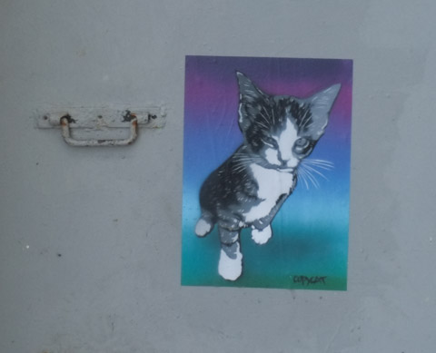 Paris graffiti by copycat, a cat