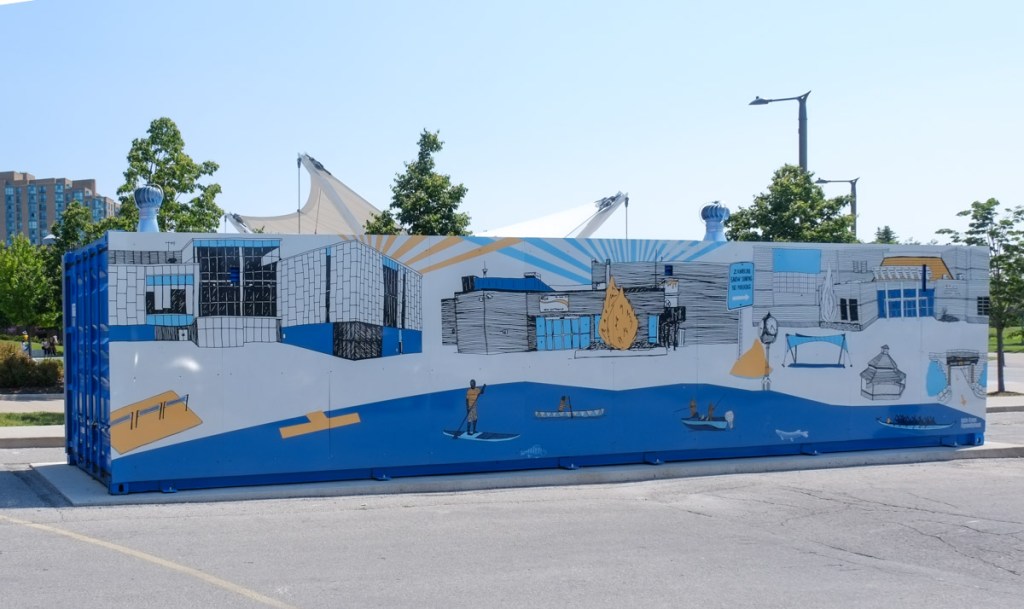 mural with small scenes