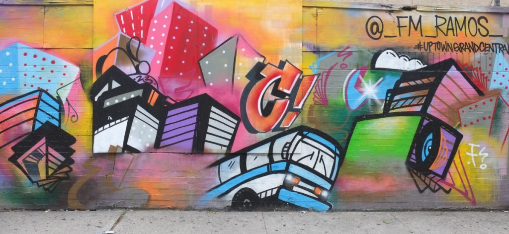 street art on hoardings in harlem new york