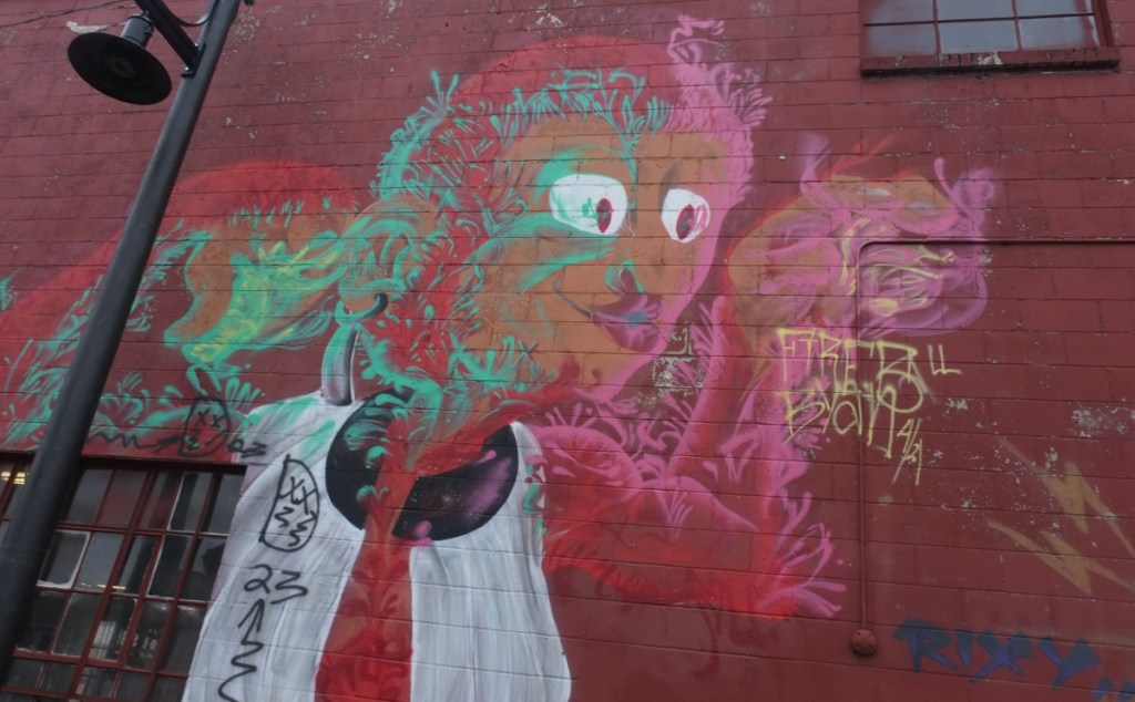 street art mural on trail in Nashua New Hampshire,