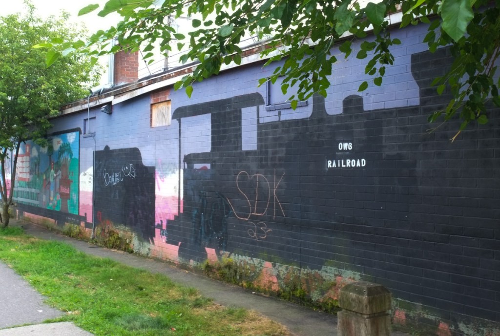 street art mural on trail in Nashua New Hampshire,
