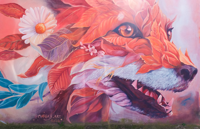 street art mural on a wall in Stornara Italy,