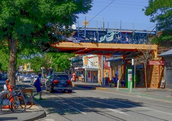 railway tracks, bridge over carlisle street,