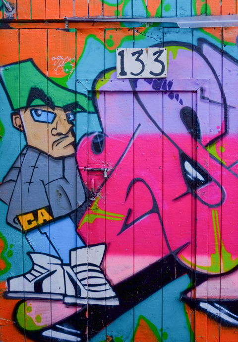 man, street art, many colours, at number 133