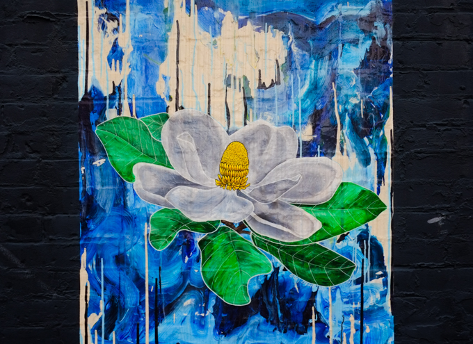 part of a series called Works from Home, Covid themed images by local artists, presented by Albright Knox gallery, painting by Ashley Johnson