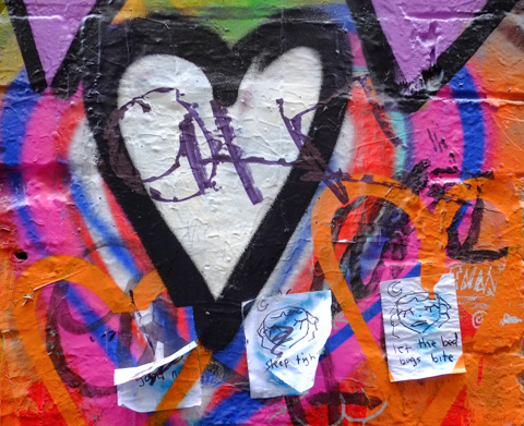 graffiti spray painted hearts