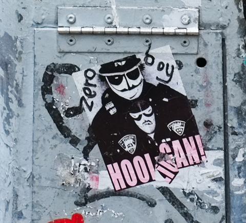 paste up graffiti, hooligan, and zero boy, 