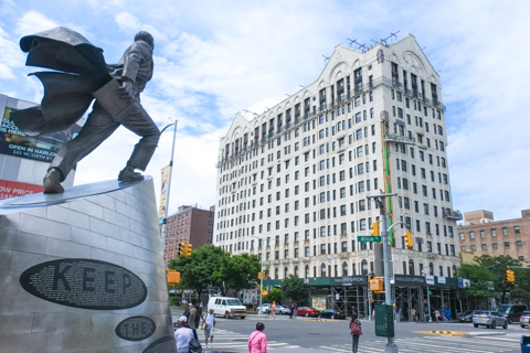 statue of adam clayton powell junior, harlem, new york city