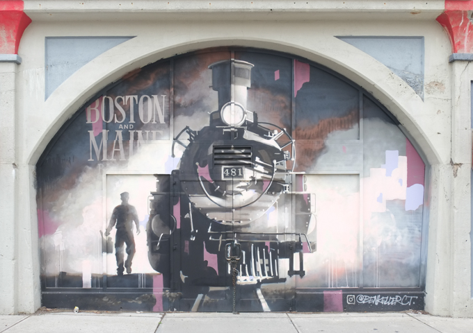 street art mural in Lynn Mass USA,