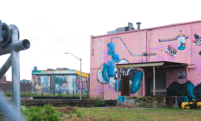 street art mural in Lynn Mass USA,