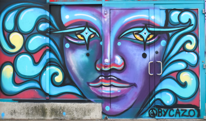 street art mural in Lynn Mass USA,