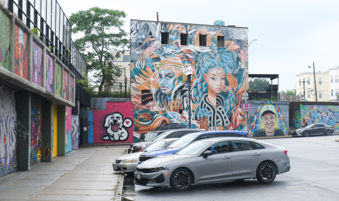 street art mural in Lynn Mass USA,