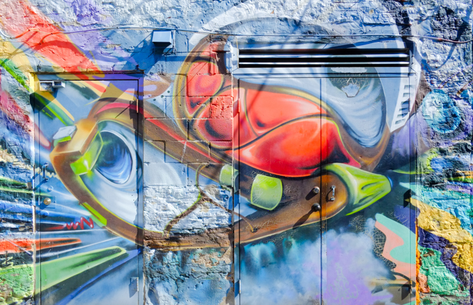 abstract street art mural