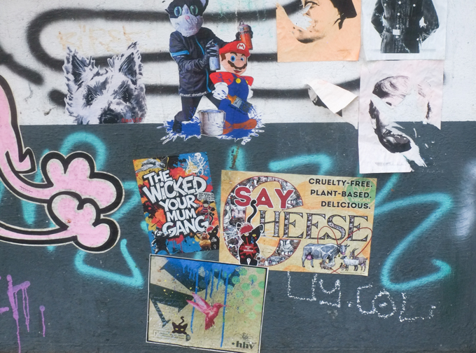 paste ups on a wall in cologne