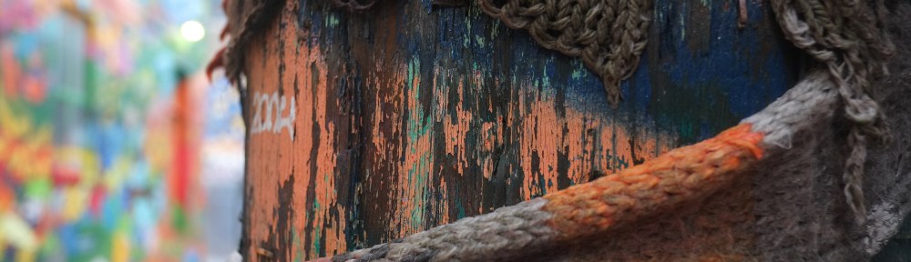 old decaying yard wrap on a pole