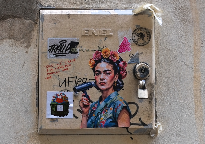 graffiti painting of Frida Kahlo by Miss Quark