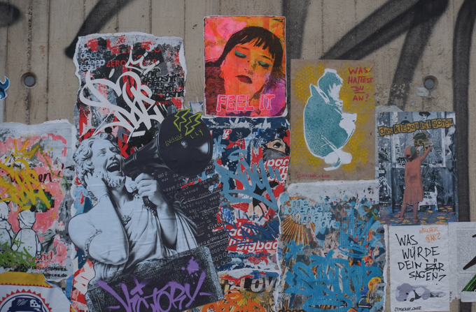 posters and paste ups in a collection of graffiti