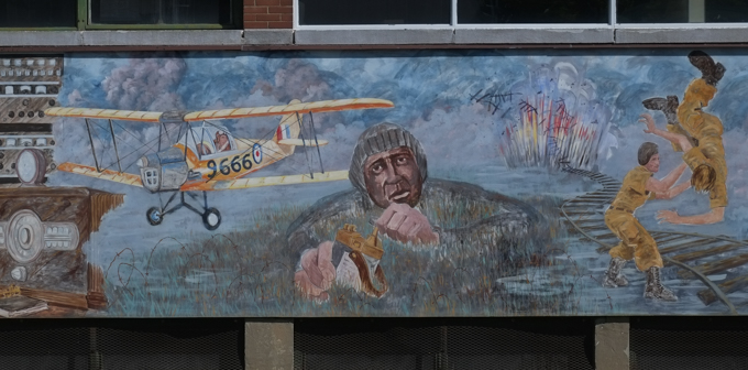 part of mural, Camp X