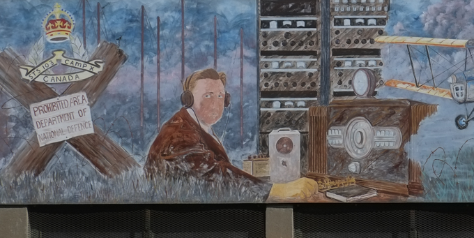 part of mural, Camp X