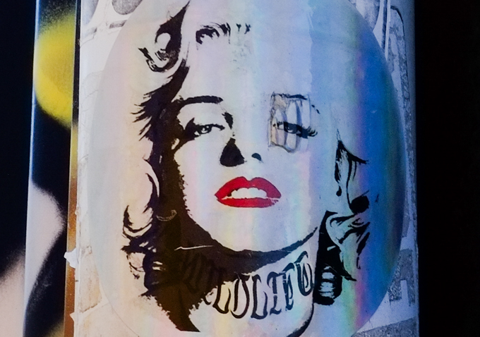 graffiti, image of woman that looks like Marilyn Monroe