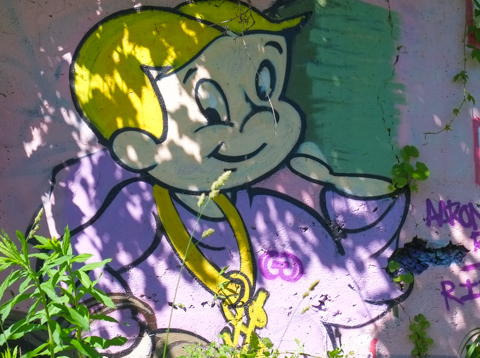 street art painting of Richy Rich, cartoon character