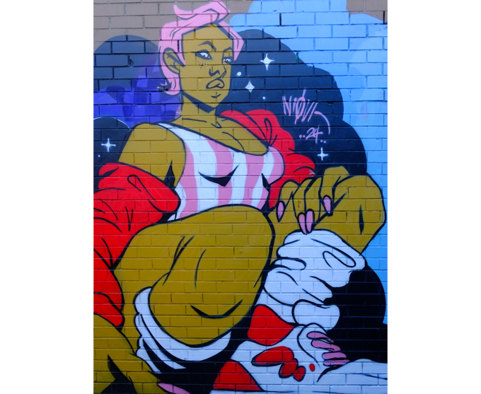 street art mural in Mirka Lane, St. Kilda,