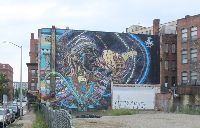 mural in Lynn Massachusetts by Don Rimx, titled Cacique Guerrero