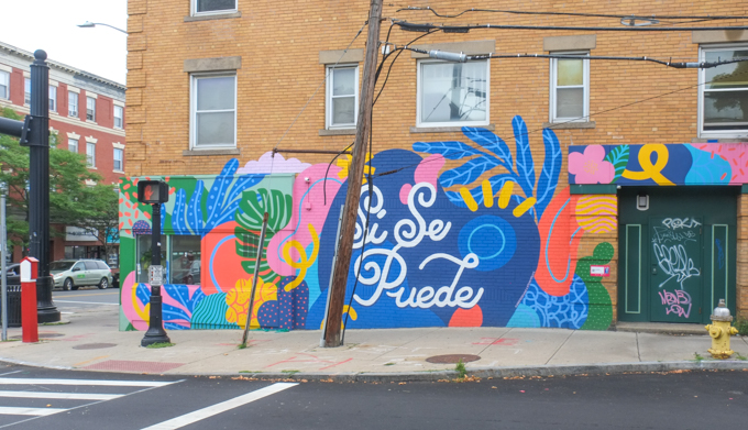 si se puede, mural, 