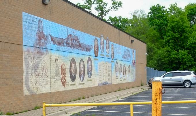 mural called healthy communities, about famous doctors and nurses in sandwich