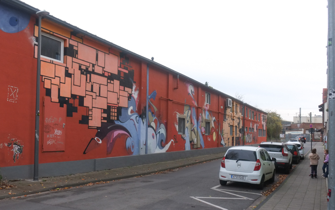 urban art, street art, in Cologne Germany, near Ehrenfeld station, mural by smash 137 and zedz
