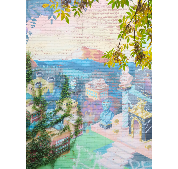 part of a Montreal mural called the temple